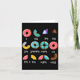 Doughnut fraction math teacher back to school funn card