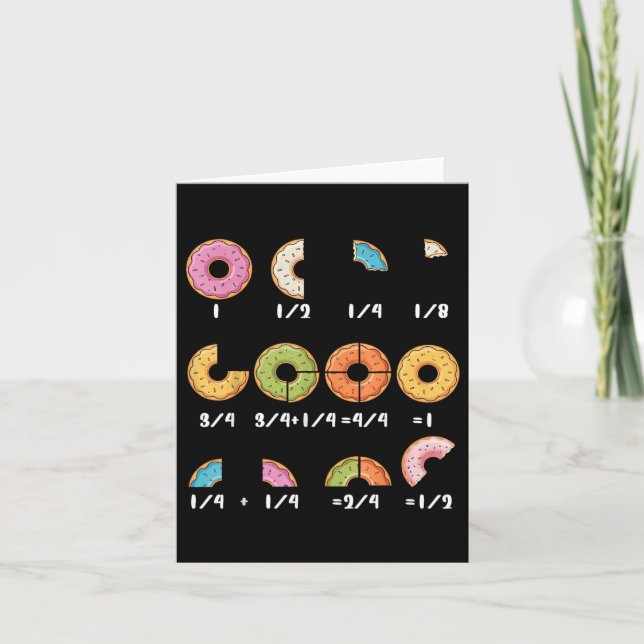 Doughnut Fraction Math Teachers Back To School Edu Card (Front)