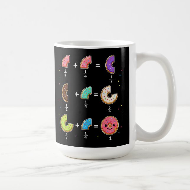 Doughnut Fractions Learning Math Humour Coffee Mug (Right)