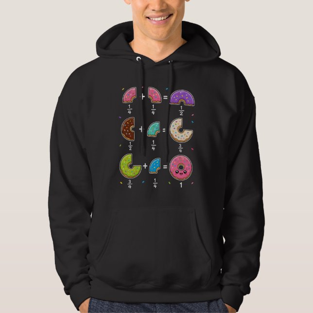 Doughnut Fractions Learning Math Humour Hoodie (Front)