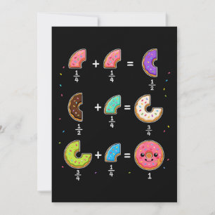 Doughnut Fractions Learning Math Humour Invitation