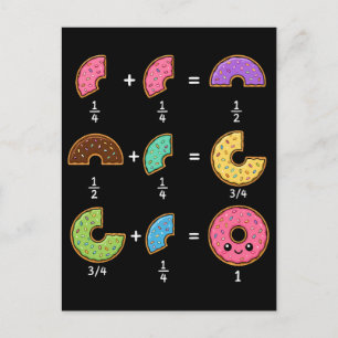 Doughnut Fractions Learning Math Humour Postcard