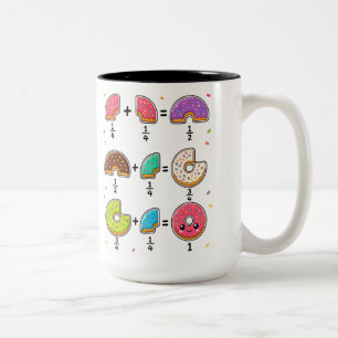 Doughnut Fractions Learning Math Humour Two-Tone Coffee Mug