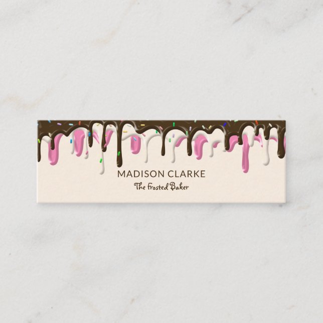 Doughnut Frosting Sprinkles Baker Bakery Mini Business Card (Front)