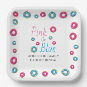 Doughnut Gender Reveal Paper Plate