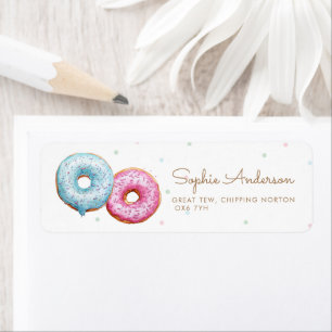 Doughnut Gender Reveal Party Address Return Address Label