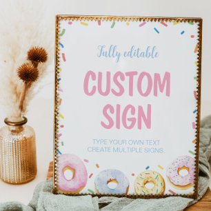 Doughnut Girl Birthday Party Table Sign