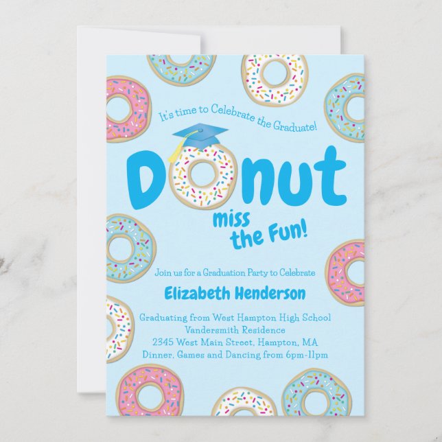 Doughnut Graduation Party Invitation (Front)