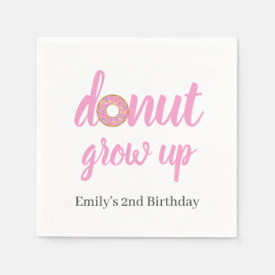 Doughnut Grow Up 2nd Birthday Napkin