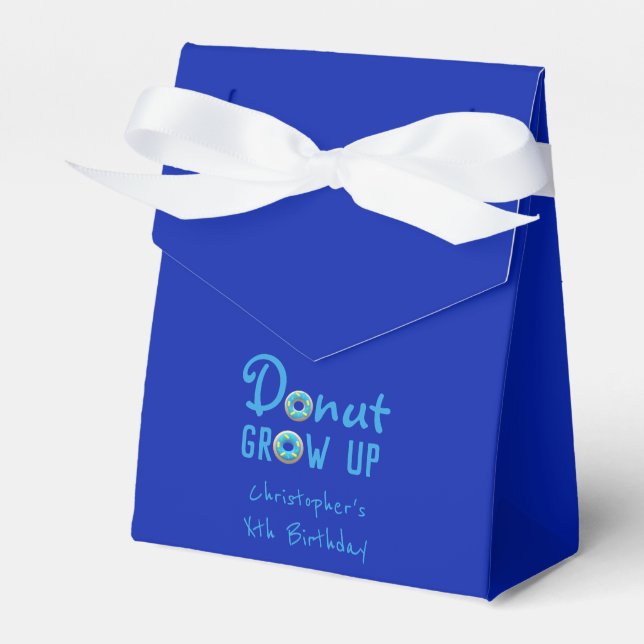 Doughnut Grow Up Birthday Favour Box (Front Side)