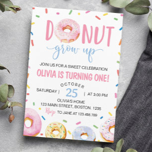Doughnut Grow Up Birthday Invitation