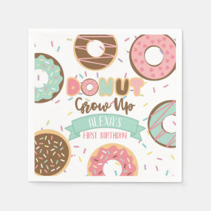 Doughnut Grow Up Birthday Napkin - Customisable