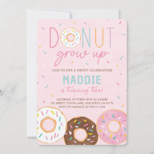 Doughnut Grow Up Birthday Party Invitation