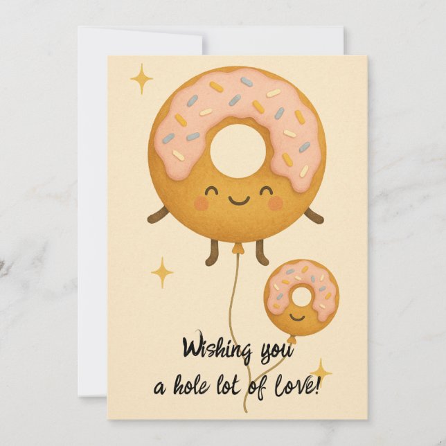 Doughnut Grow Up Cute Pastel Doughnut Birthday Car Holiday Card (Front)
