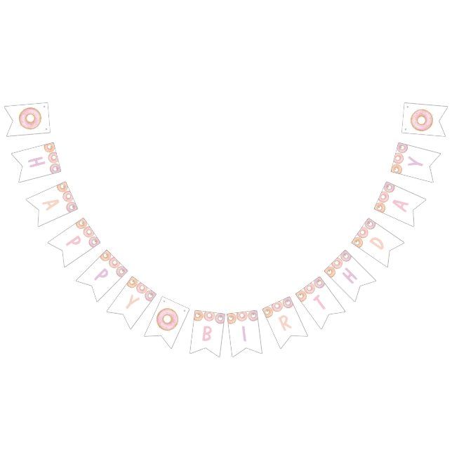 Doughnut Grow Up Happy Birthday Party Bunting Bann Bunting (All)