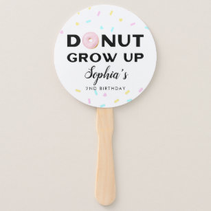 Doughnut Grow Up Kids Birthday Party Hand Fan