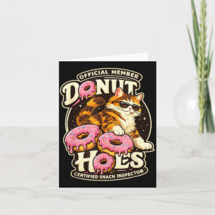 Doughnut Holes Fan Club Funny Cat Food Humour Cat  Card