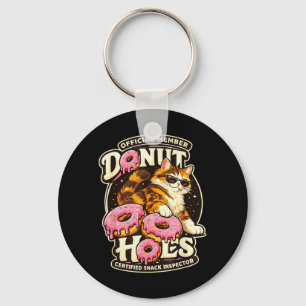 Doughnut Holes Fan Club Funny Cat Food Humour Cat  Key Ring