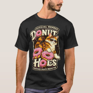 Doughnut Holes Fan Club Funny Cat Food Humour Cat T-Shirt