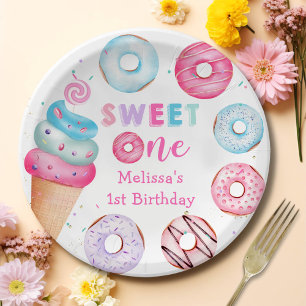 Doughnut Ice Cream Sweet One Party Paper Plates