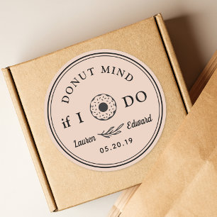 Doughnut Icon Doughnut Mind If I Do Wedding Favour Classic Round Sticker
