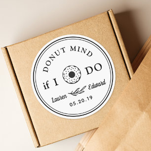 Doughnut Icon Doughnut Mind If I Do Wedding Favour Classic Round Sticker