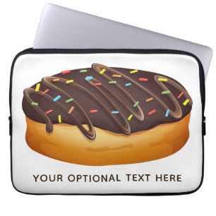 Doughnut Illustration custom text laptop sleeves
