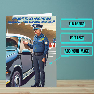 Doughnut Joke Funny Police Birthday  Card