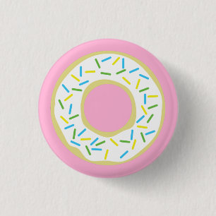 Doughnut Kid Birthday Cute Pink 3 Cm Round Badge