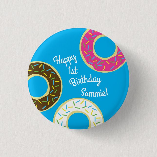 Doughnut Kid's Birthday Party Cute 3 Cm Round Badge (Front)