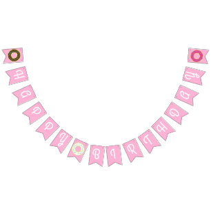Doughnut Kid's Birthday Party Cute Bunting