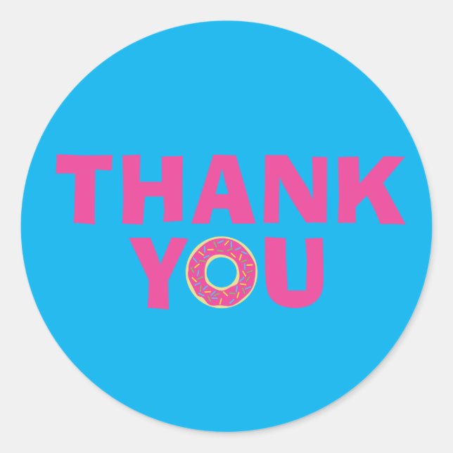 Doughnut Kid's Birthday Party Cute Classic Round Sticker (Front)