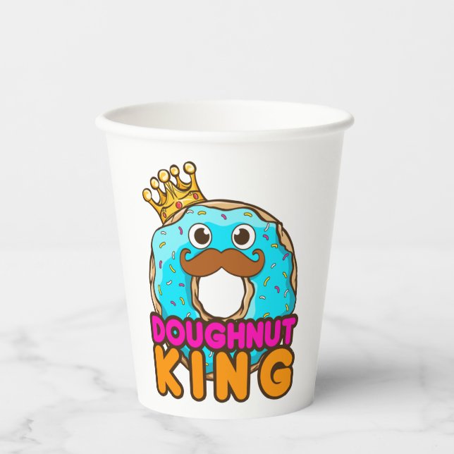 Doughnut King Doughnut Lover Men Boys Paper Cups (Front)