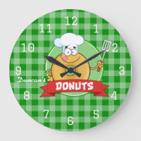 Doughnut Kitchen Chef Green Gingham