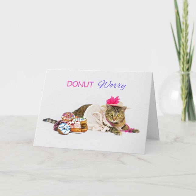 Doughnut Kitty Fancy and Sweet Birthday Card (Front)