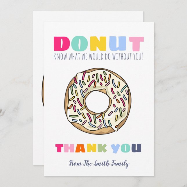 doughnut know what to do teacher gift CARD HOLDER (Front/Back)