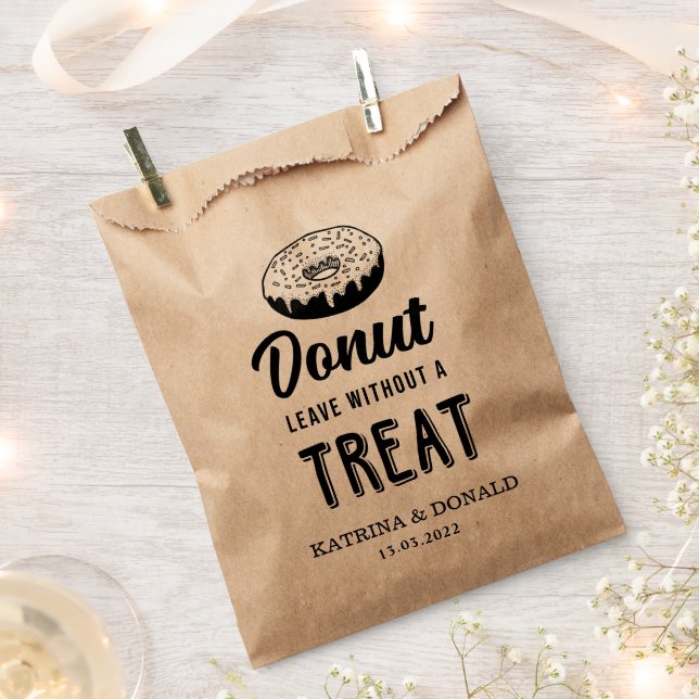 Doughnut Leave Without A Treat | Wedding Favour Ba Bag (Clipped)