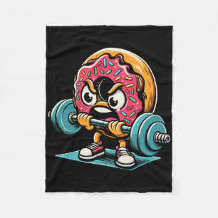 Doughnut Lifting Weights Funny Gym Workout Weightl Fleece Blanket
