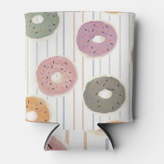 Doughnut Lover’s Pattern – Pastel Sprinkles & Stri Can Cooler