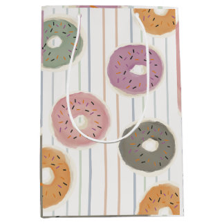 Doughnut Lover’s Pattern – Pastel Sprinkles & Stri Medium Gift Bag