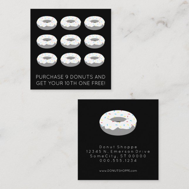 doughnut loyalty stamp card (Front/Back)