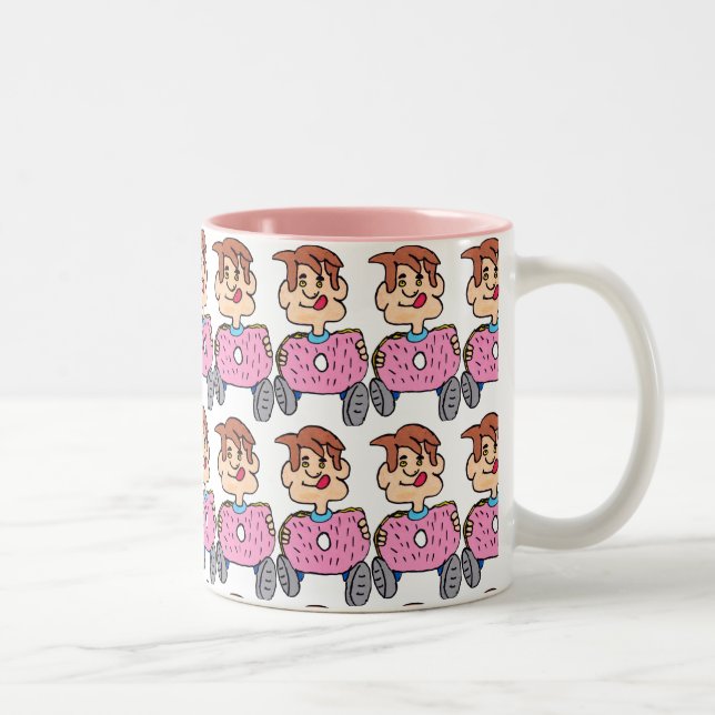Doughnut Man Two-Tone Coffee Mug (Right)