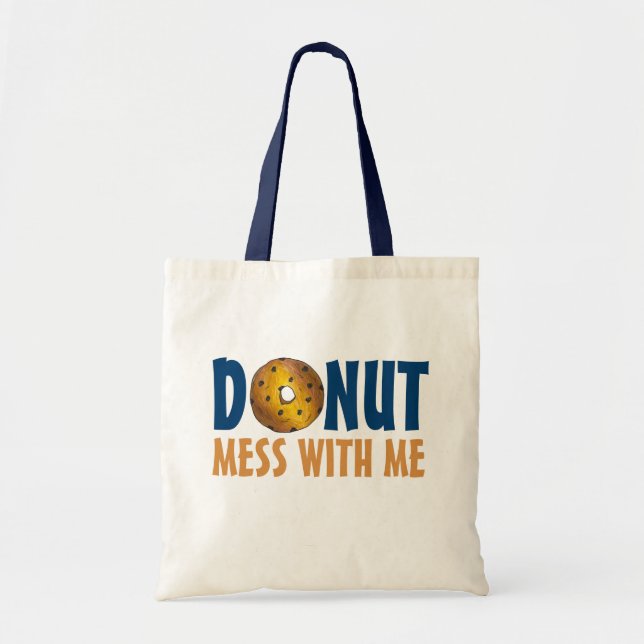 Doughnut Mess With Me Blueberry Doughnut Tote Bag (Front)