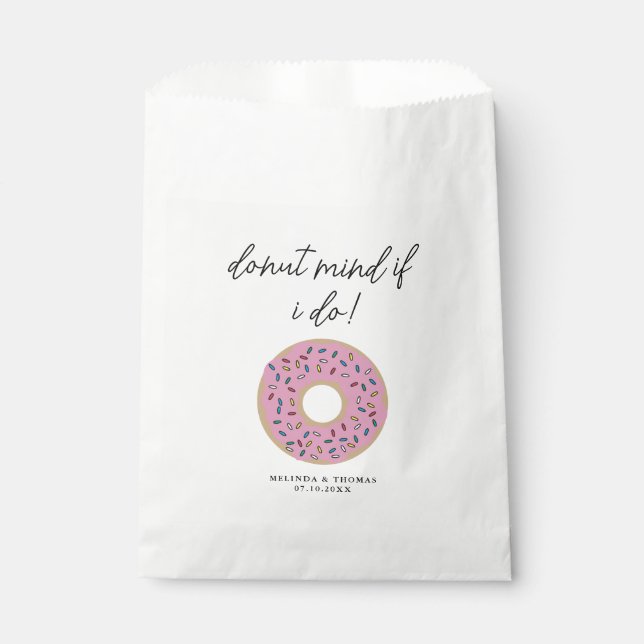 Doughnut Mind If I Do Funny Wedding Favour Bag (Front)