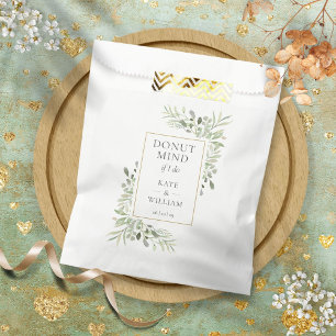 Doughnut Mind If I Do Greenery Foliage Wedding Favour Bag