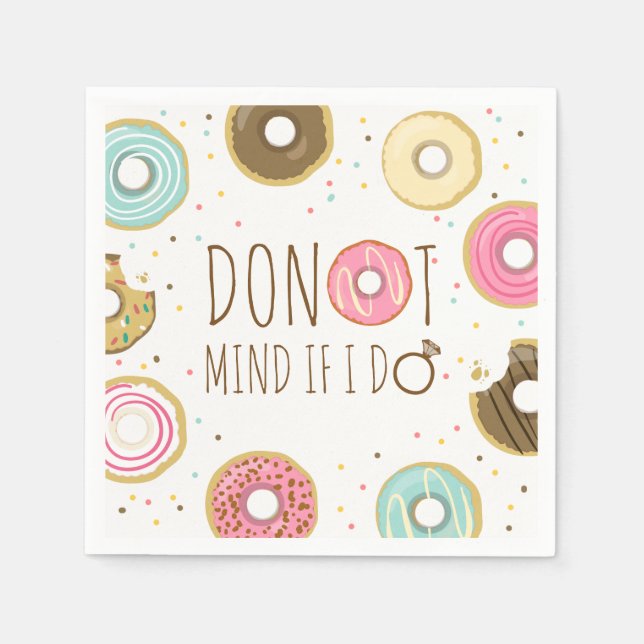 Doughnut Mind If I Do Paper Napkin Bridal Shower (Front)