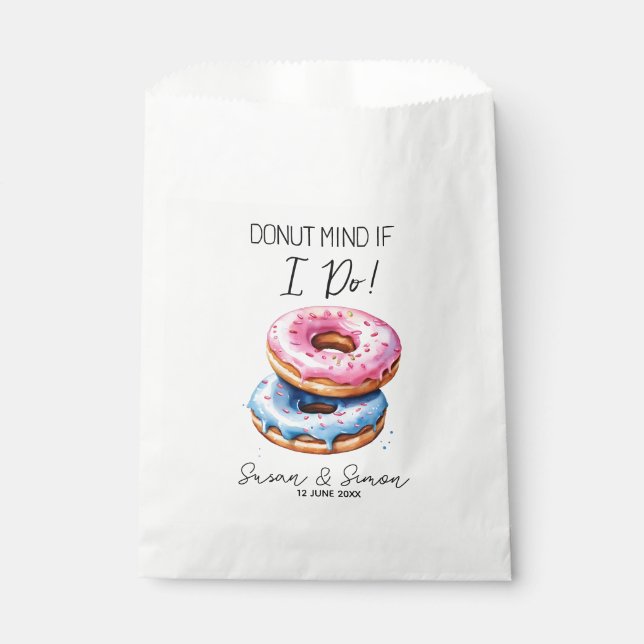 Doughnut Mind If I Do! Personalised Wedding Favour Bag (Front)