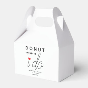 Doughnut Mind If I Do Red Heart Wedding Favour Box