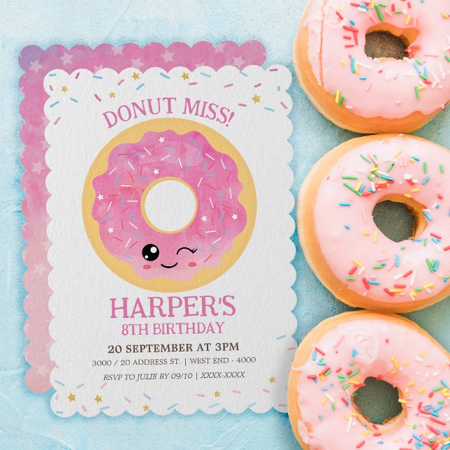 Doughnut Miss Birthday Invitation (Creator Uploaded)