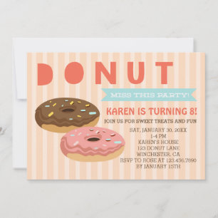Doughnut miss this party - Doughnuts Party Invitat Invitation
